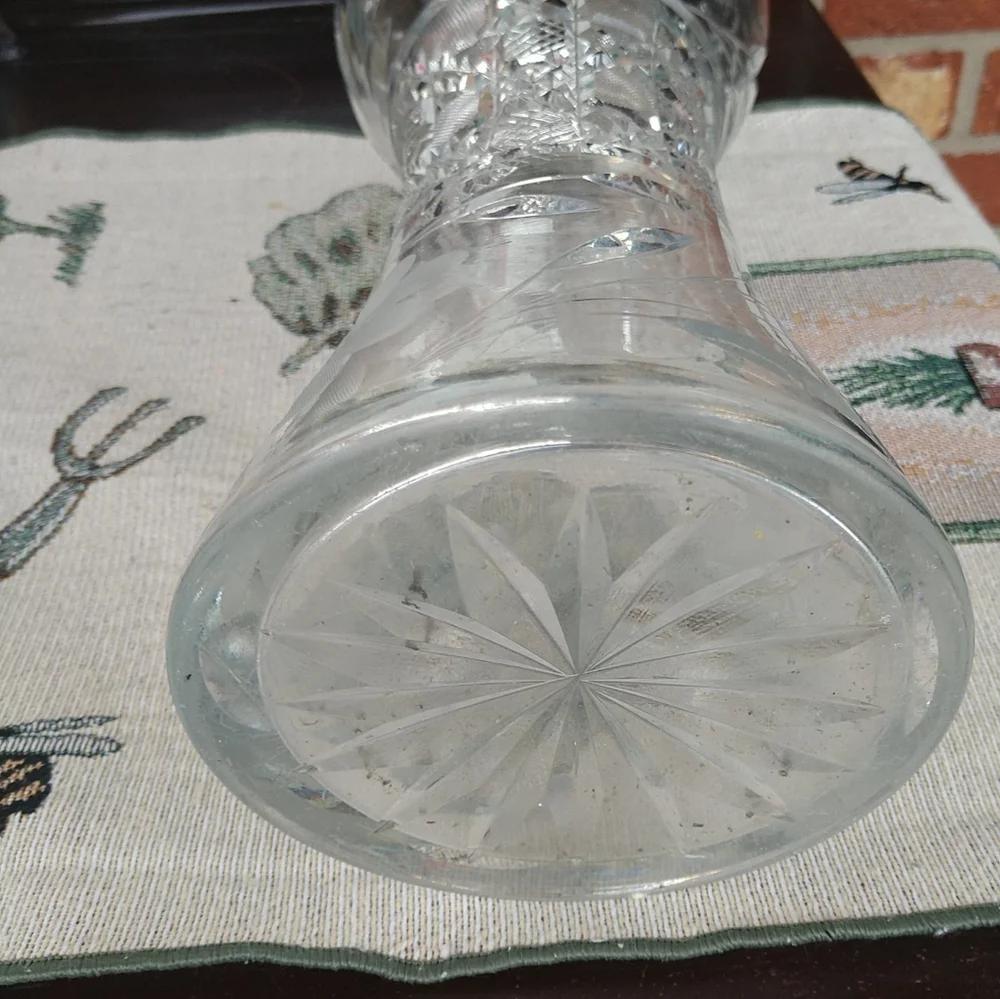 Botanical Elegant Vintage Crystal Hand-Cut Heavy 12